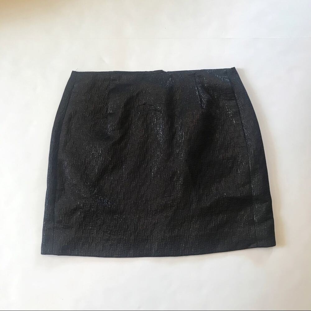 J.Crew Nori Jacquard Metallic Mini Silk Blend Skirt Black 0